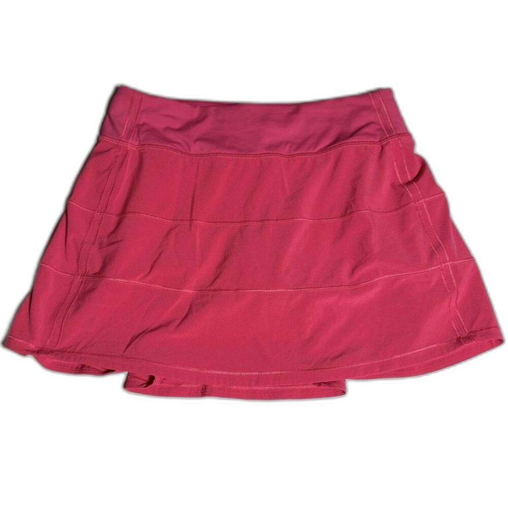 Lululemon Pace Rival Mid Rise Skirt Size 4 Pink Pleated Tennis Athletic Skort
